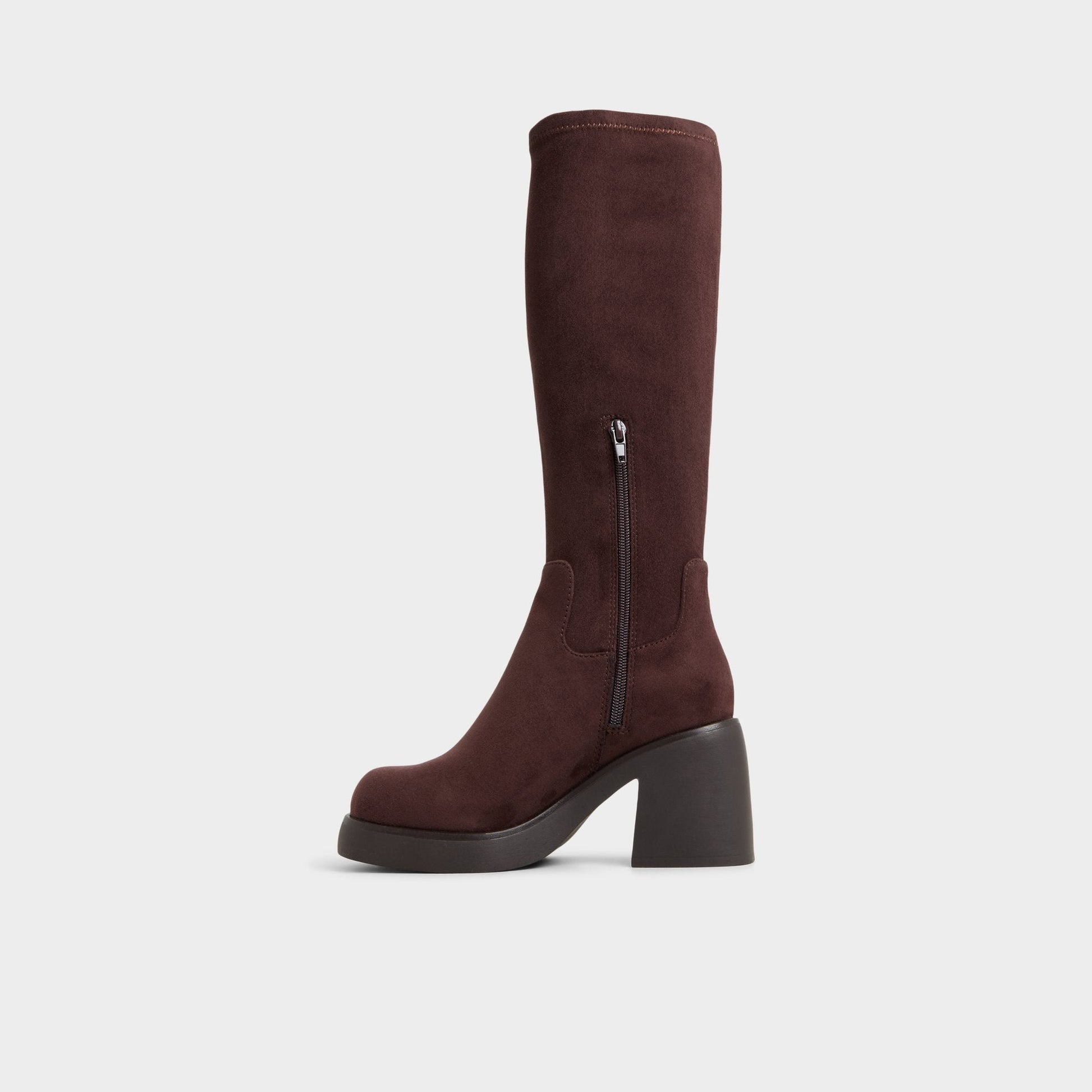 Auster in Dark Brown - Knee-high boot, Platform - Dark Brown