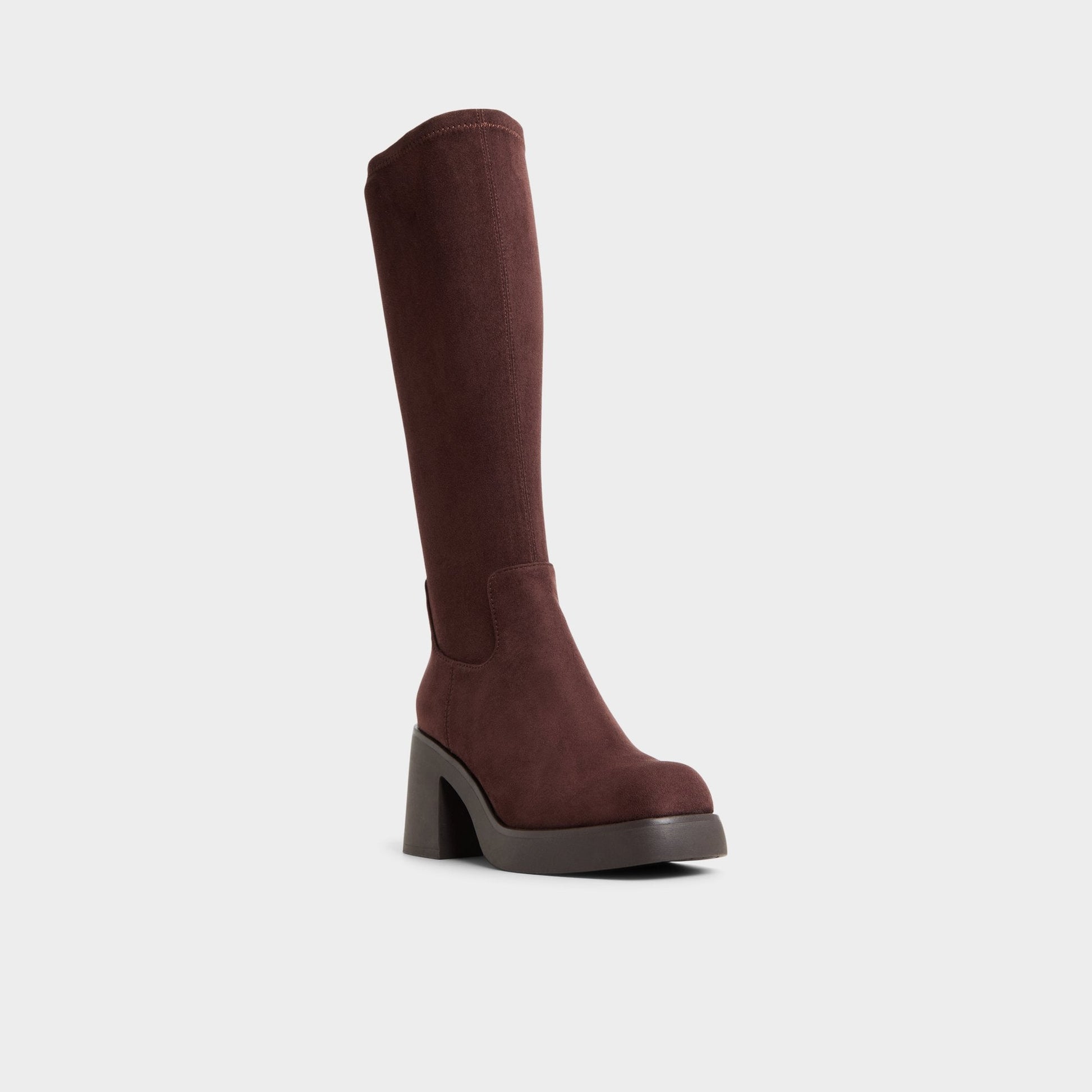 Auster in Dark Brown - Knee-high boot, Platform - Dark Brown