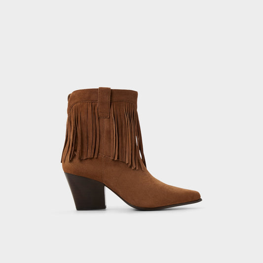 Jollene in Dark Brown - Western boot, Block heel - Dark Brown