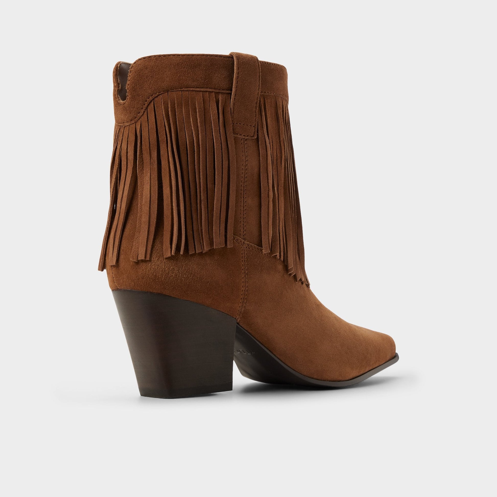 Jollene in Dark Brown - Western boot, Block heel - Dark Brown