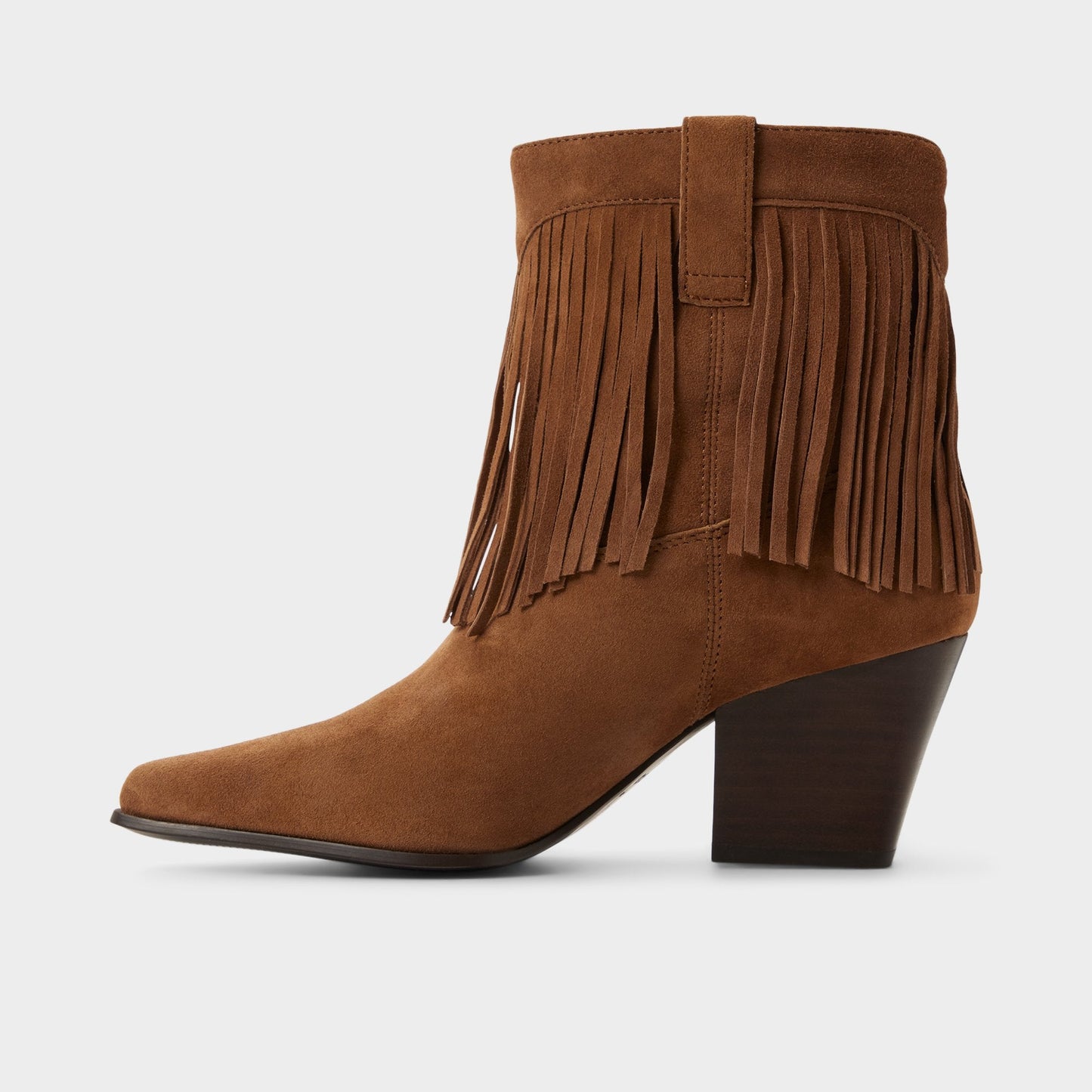 Jollene in Dark Brown - Western boot, Block heel - Dark Brown