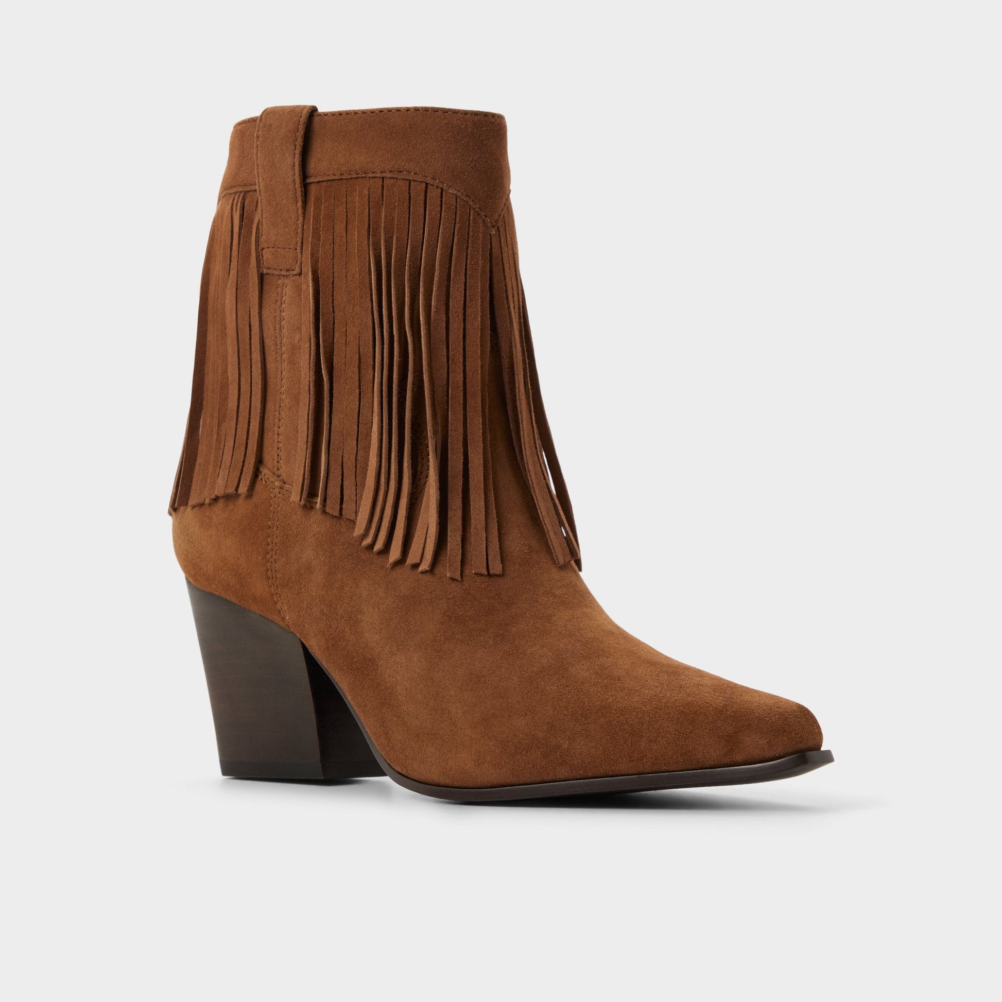 Jollene in Dark Brown - Western boot, Block heel - Dark Brown