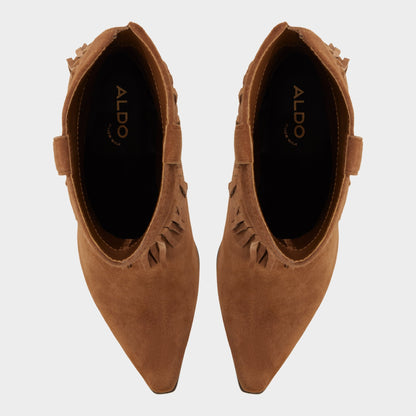 Jollene in Dark Brown - Western boot, Block heel - Dark Brown
