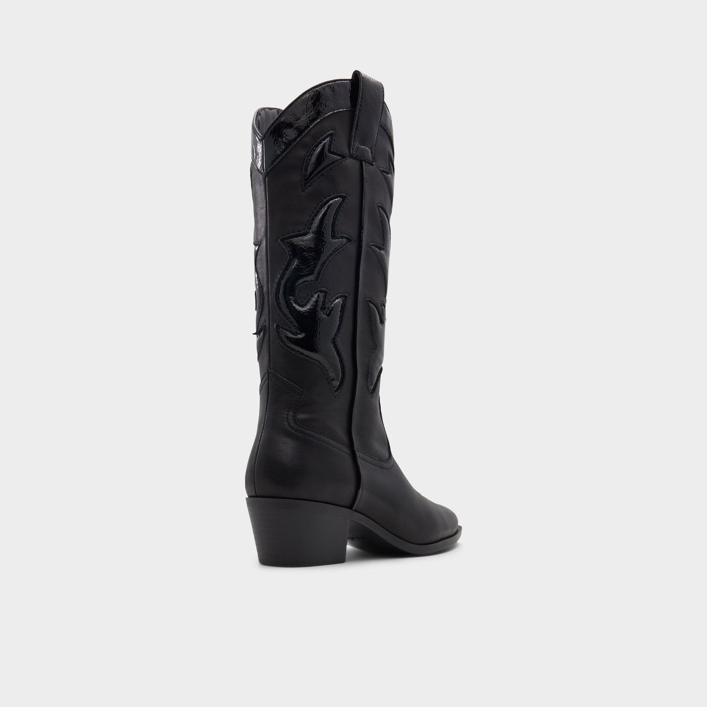 Nebraska Black Women's Western - Mid-calf western boot, Block heel - Black
