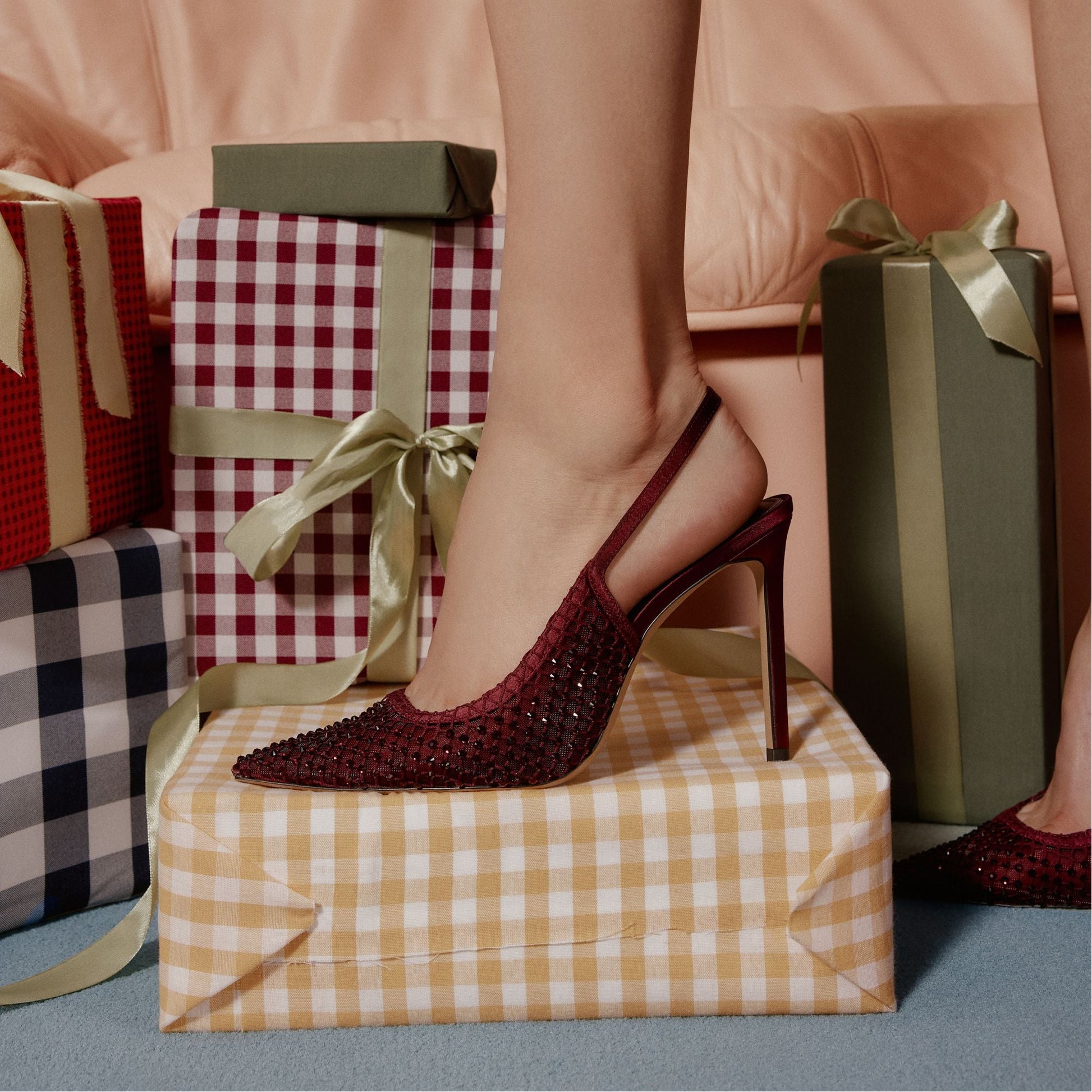 Marciana in Burgundy 14151906 - Slingback heel, Stiletto heel - Burgundy