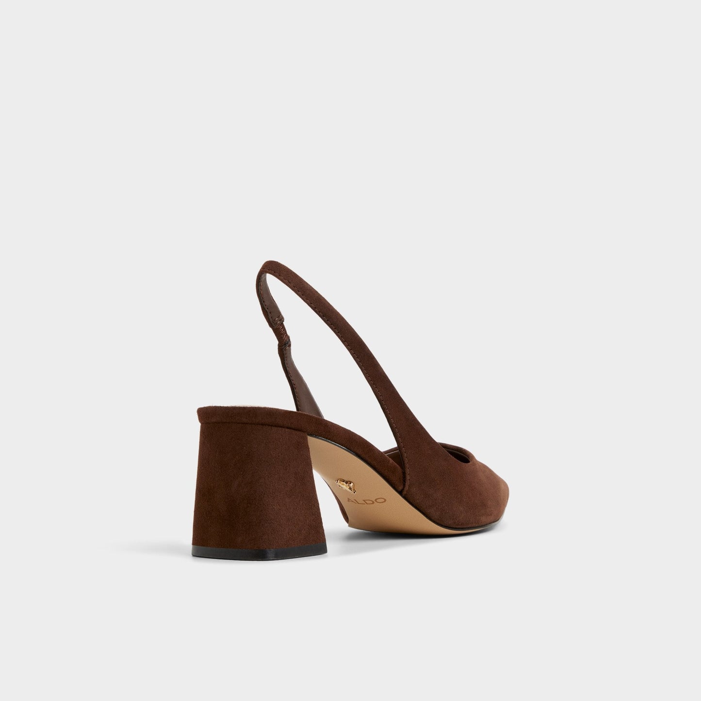Uliana in Dark Brown - Slingback heel, Block heel - Dark brown