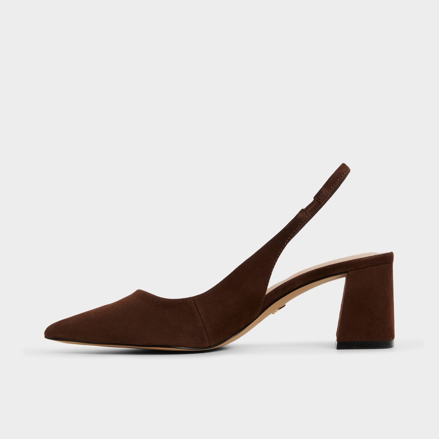 Uliana in Dark Brown - Slingback heel, Block heel - Dark brown