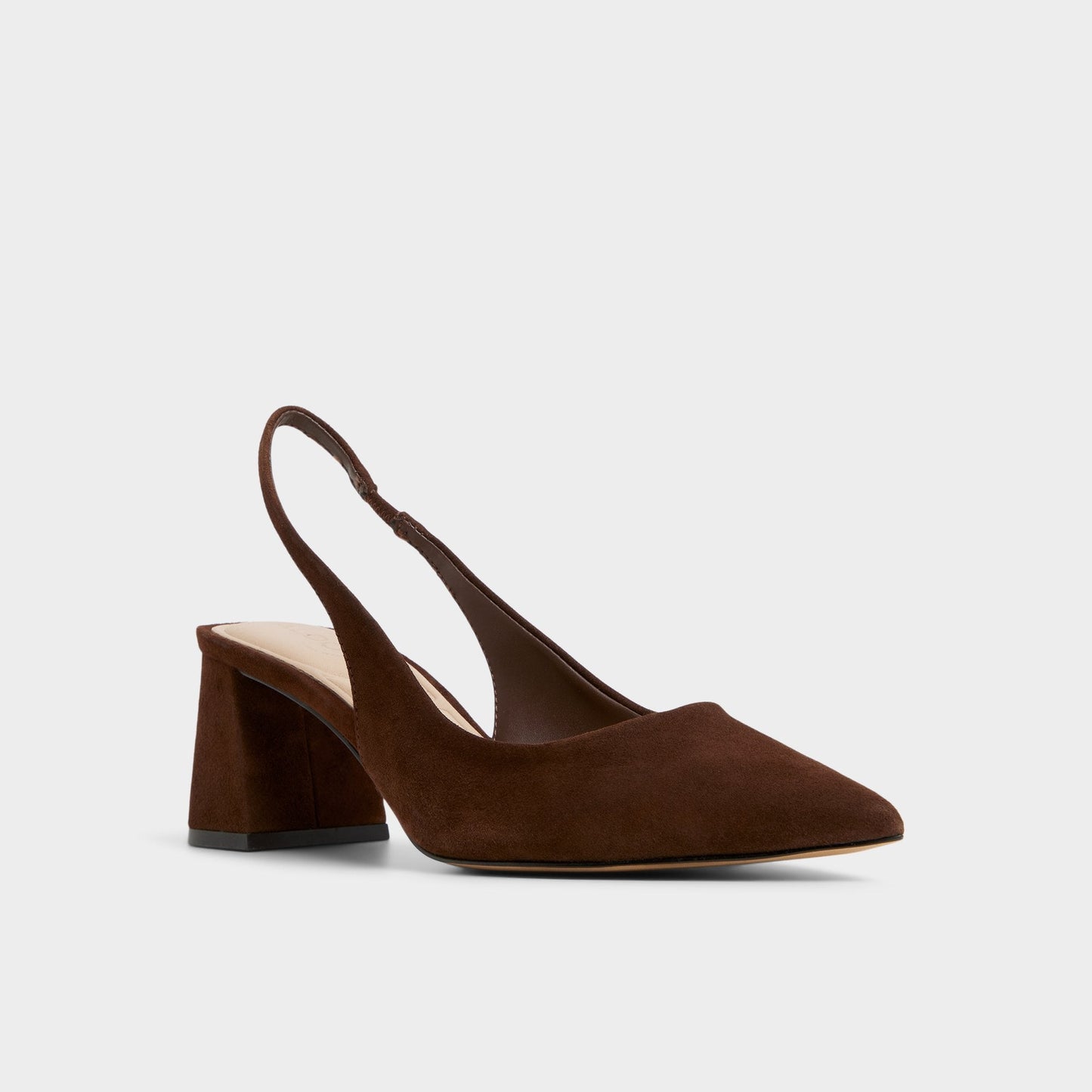 Uliana in Dark Brown - Slingback heel, Block heel - Dark brown