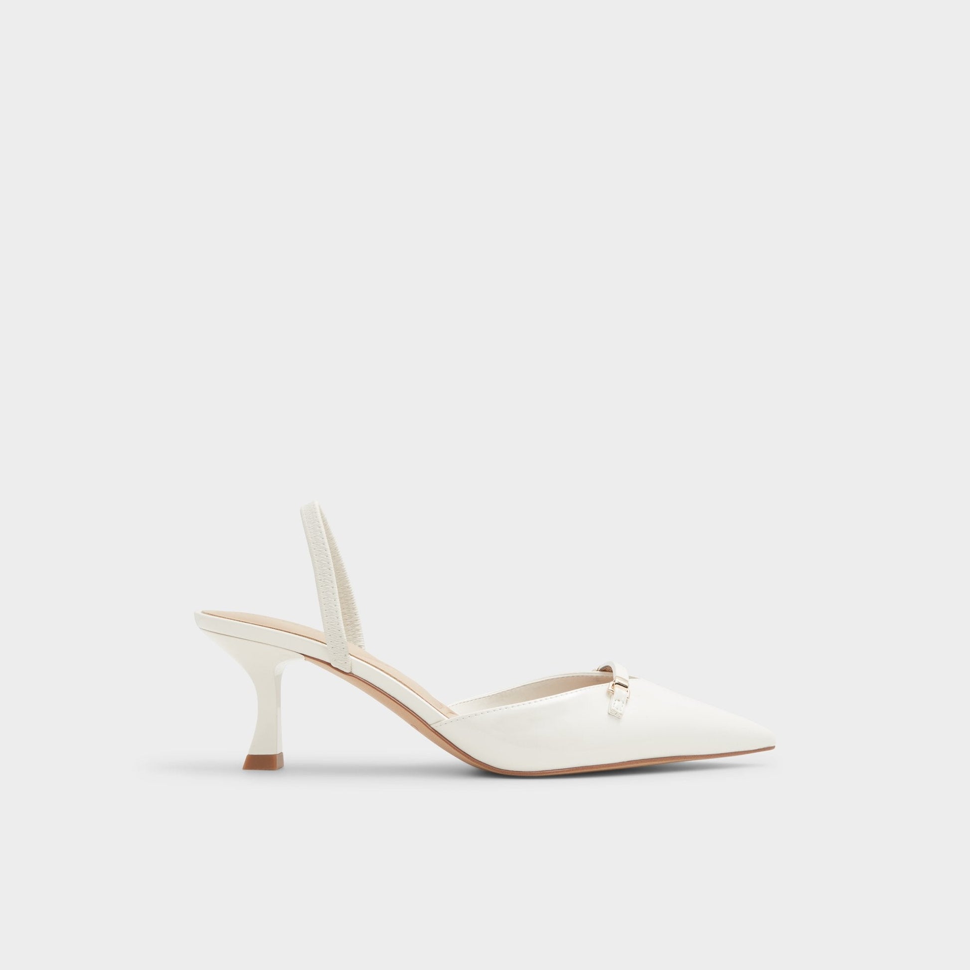 Nailah White/Bone Women's Kitten heels - Slingback heel, Kitten heel - White/bone