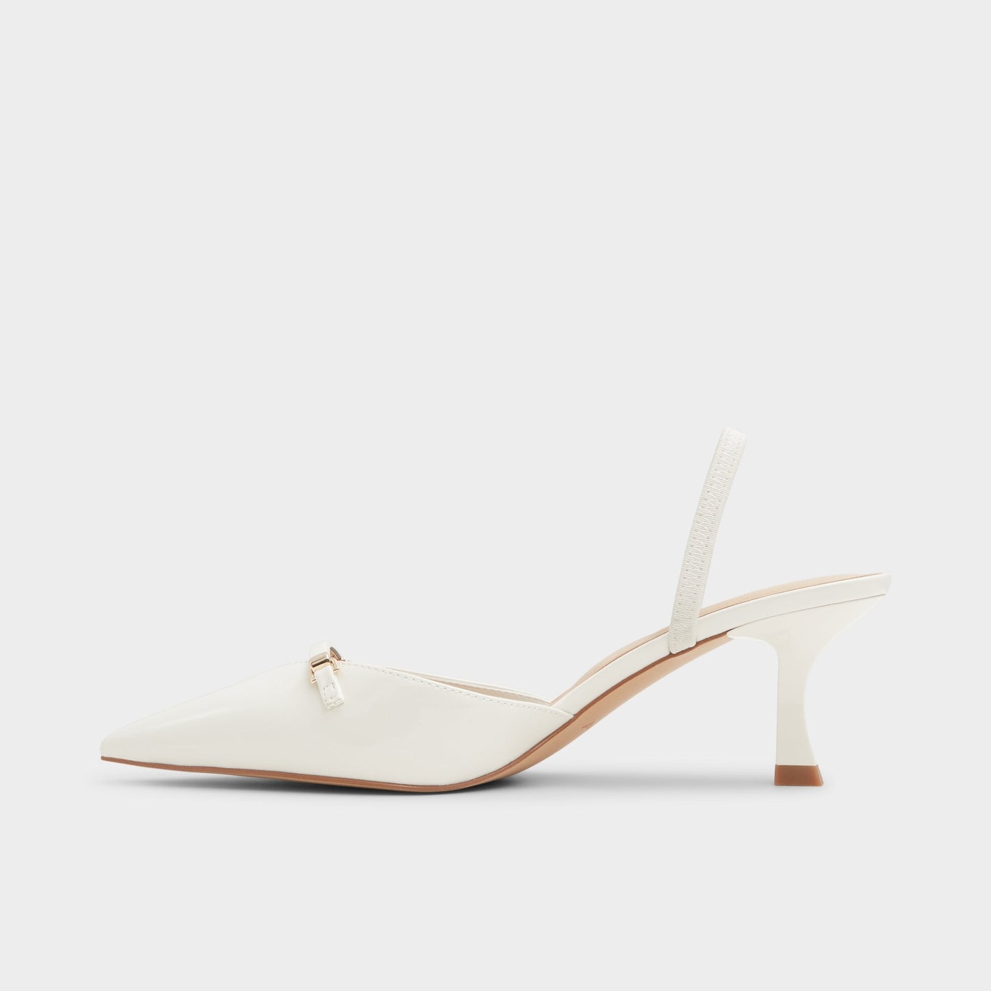 Nailah White/Bone Women's Kitten heels - Slingback heel, Kitten heel - White/bone