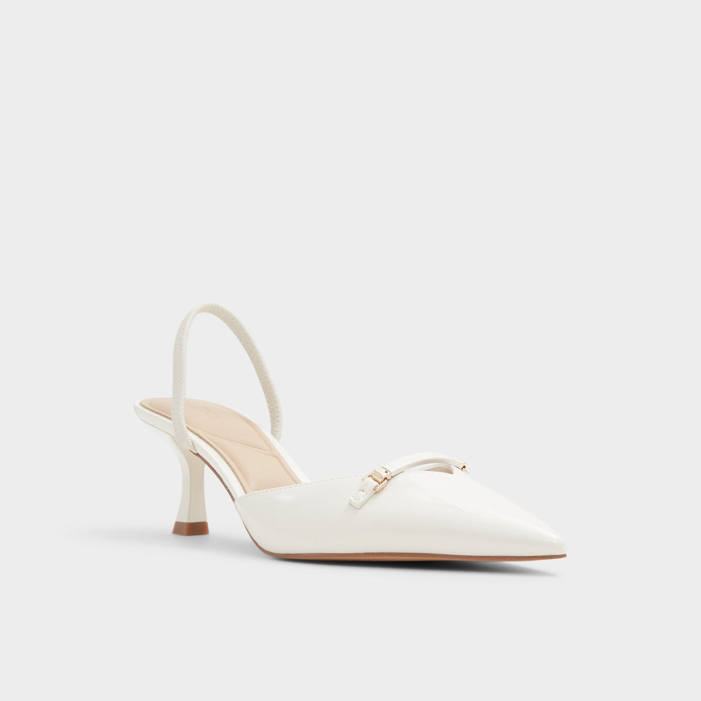 Nailah White/Bone Women's Kitten heels - Slingback heel, Kitten heel - White/bone