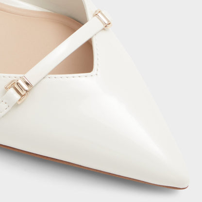 Nailah White/Bone Women's Kitten heels - Slingback heel, Kitten heel - White/bone