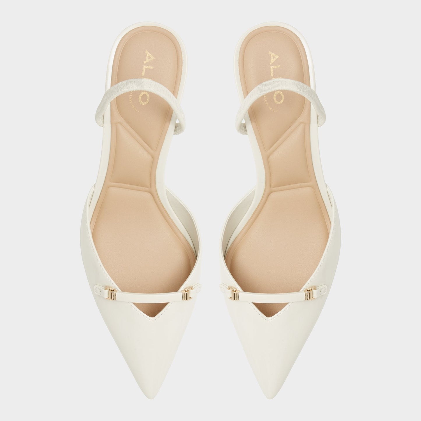 Nailah White/Bone Women's Kitten heels - Slingback heel, Kitten heel - White/bone