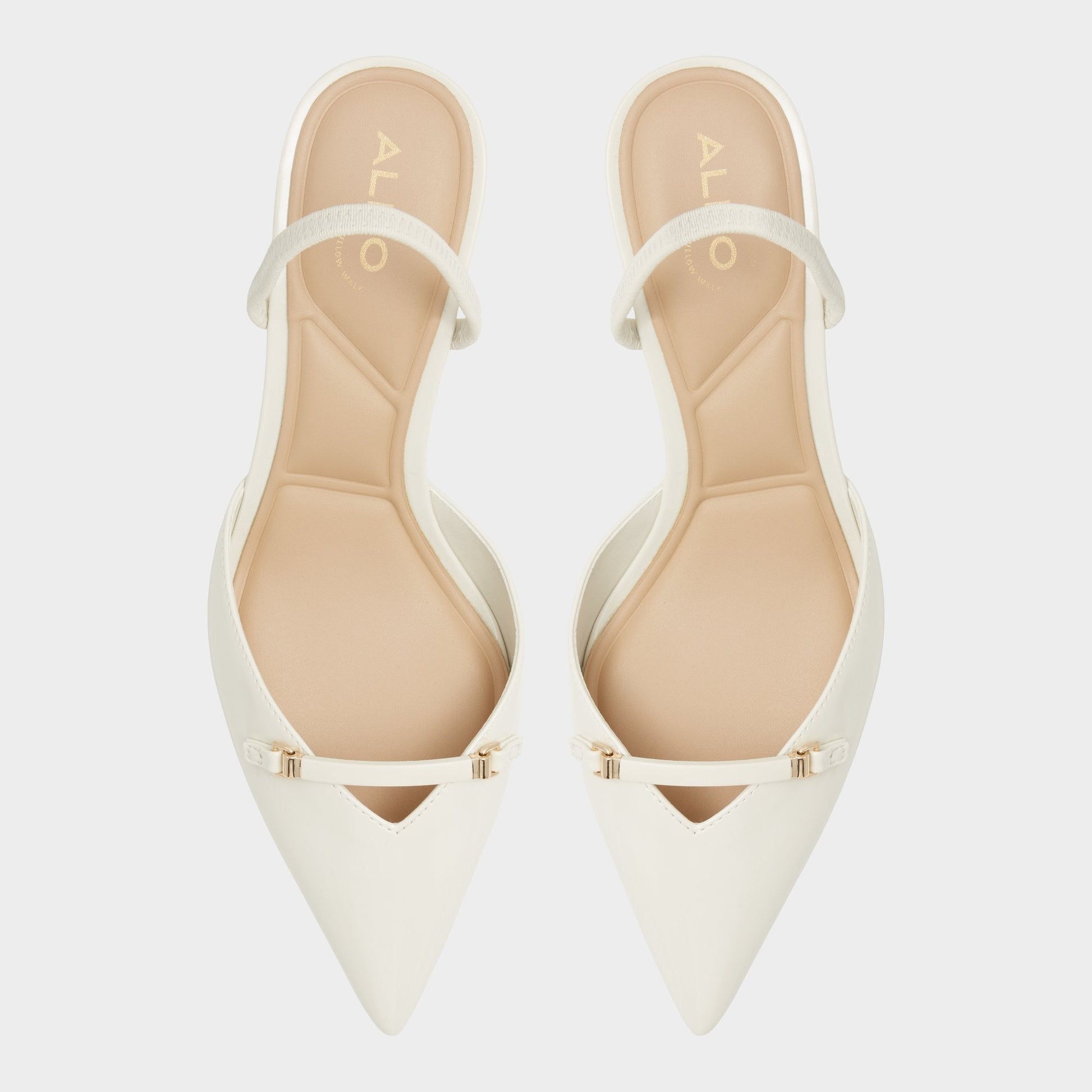 Nailah White/Bone Women's Kitten heels - Slingback heel, Kitten heel - White/bone
