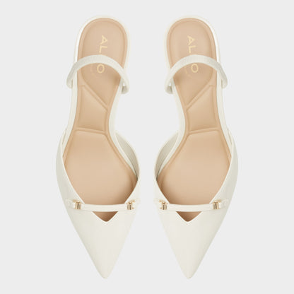 Nailah White/Bone Women's Kitten heels - Slingback heel, Kitten heel - White/bone
