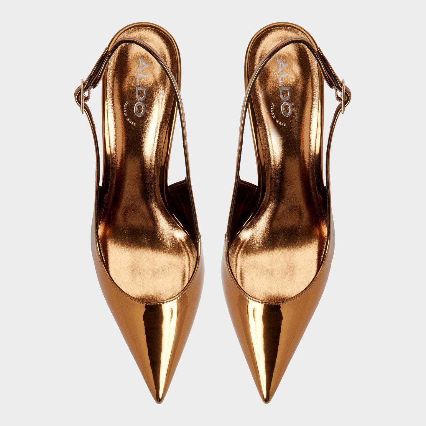 Seralina in Bronze - Slingback heel, Stiletto heel - Bronze