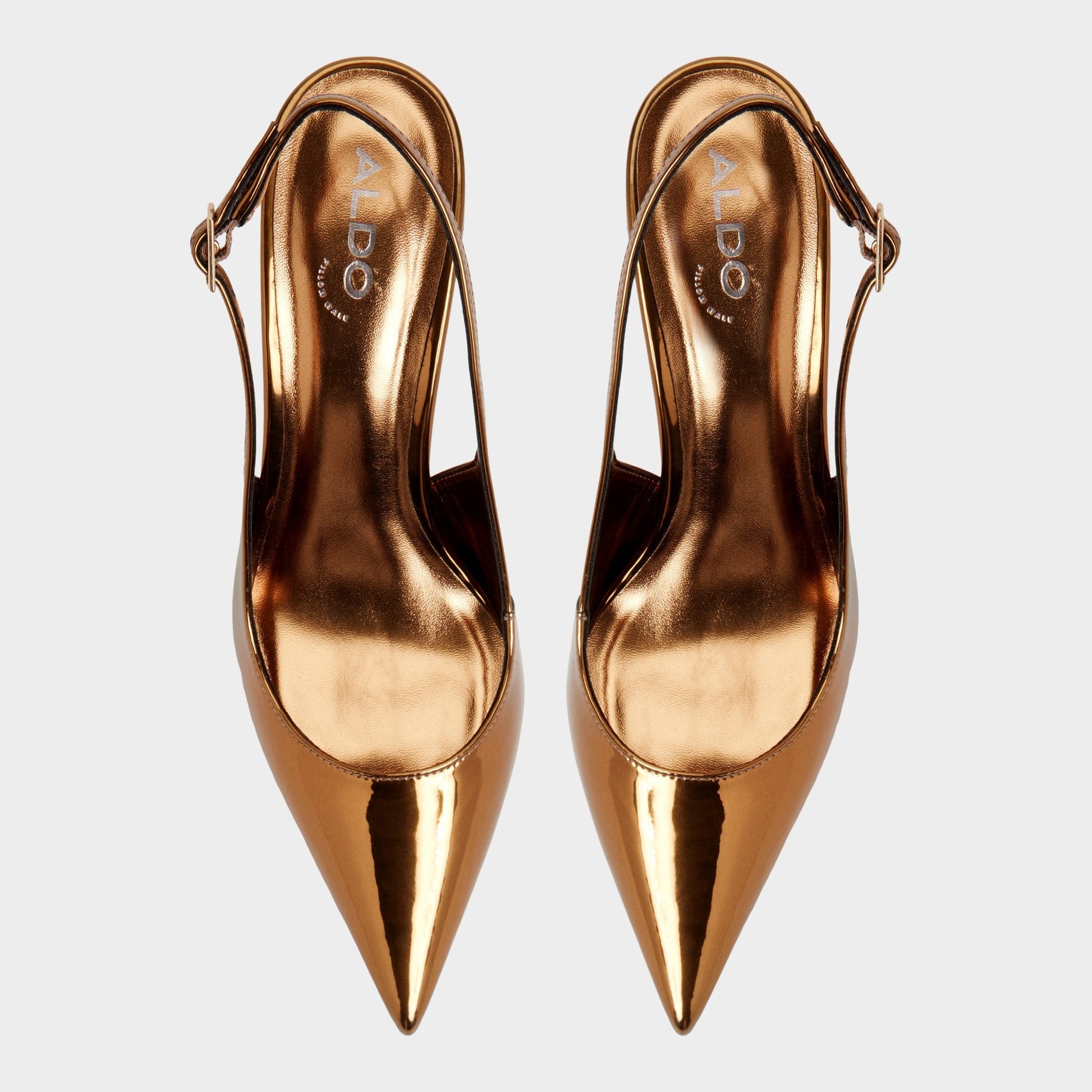 Seralina in Bronze - Slingback heel, Stiletto heel - Bronze