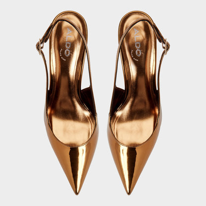 Seralina in Bronze - Slingback heel, Stiletto heel - Bronze