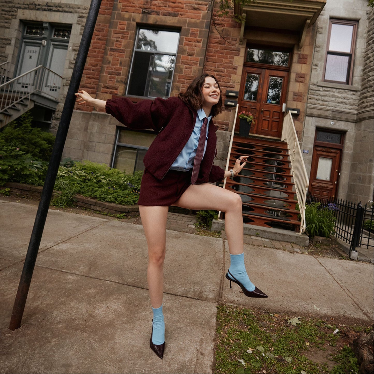 Seralina in Bordo - Slingback heel, Stiletto heel - Bordo