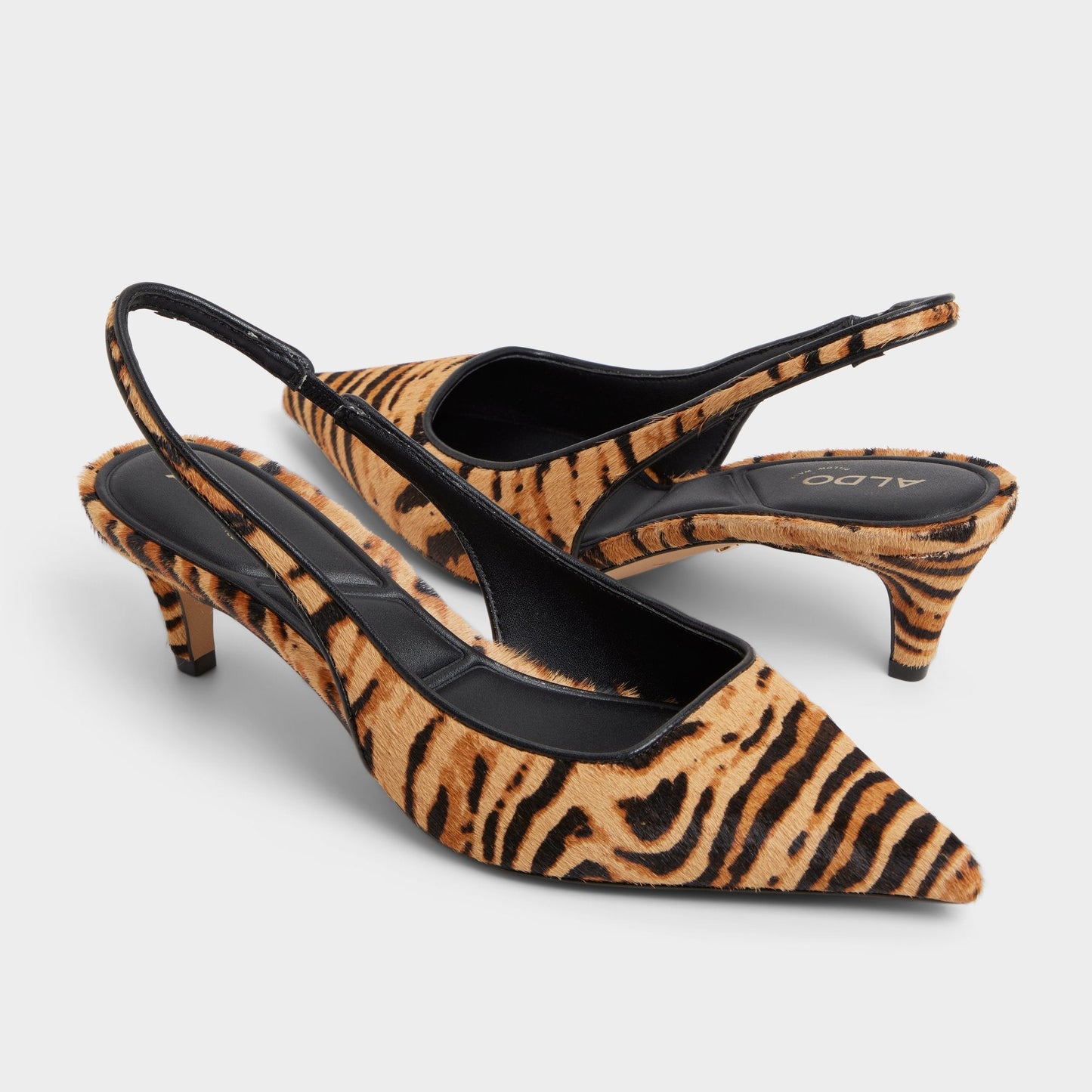 Leanah in Open Brown - Slingback heel, Kitten heel - Open Brown