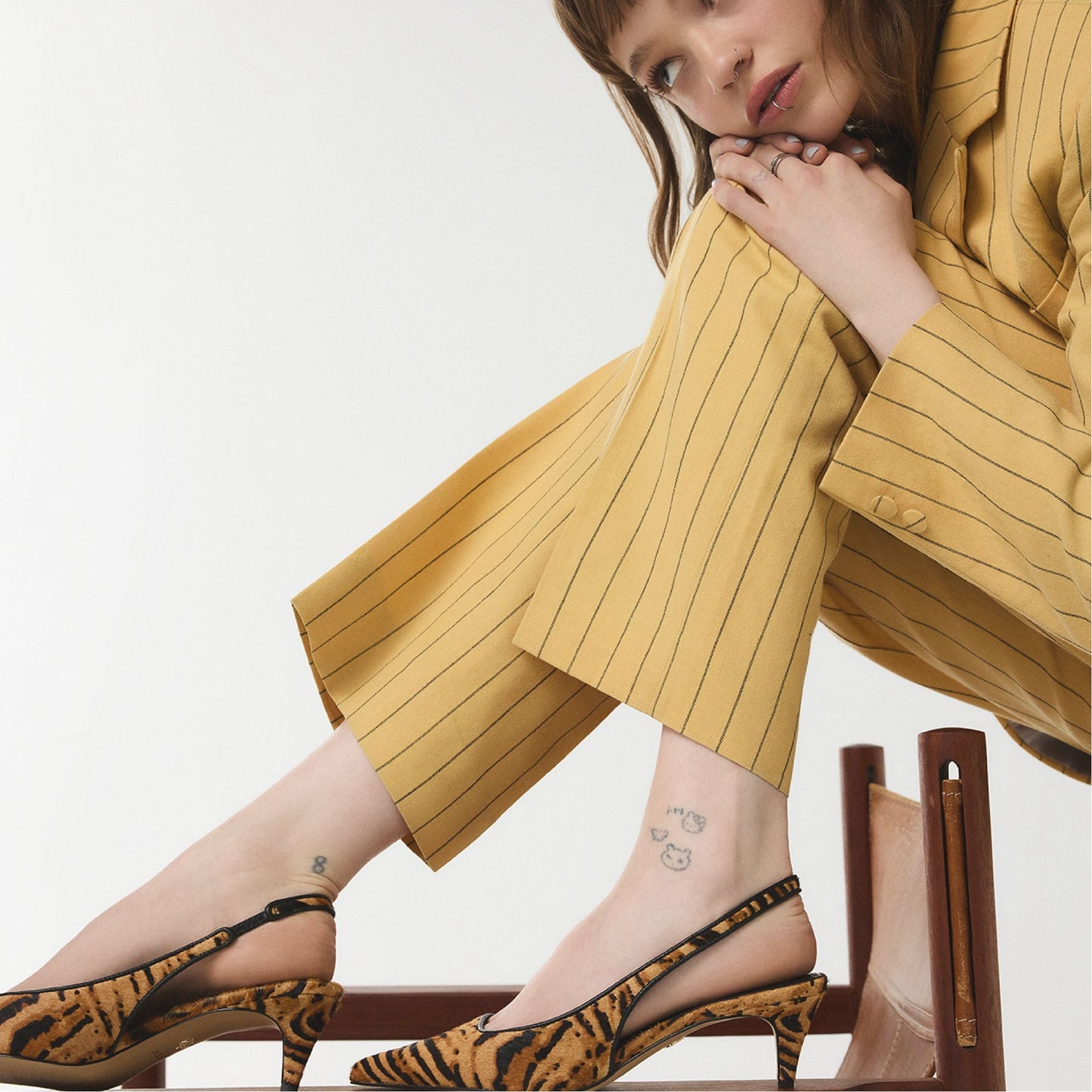Leanah in Open Brown - Slingback heel, Kitten heel - Open Brown