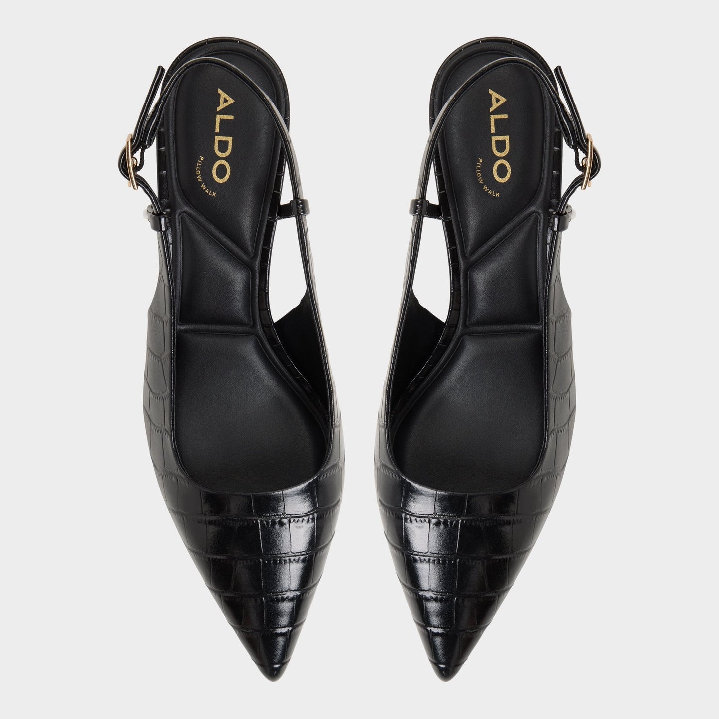 Adan in Black - Slingback heel, Kitten heel - Black