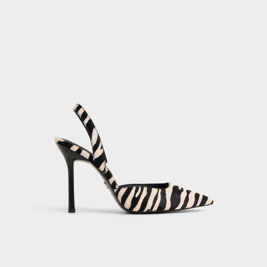 Berolden White/Black Women's Animal Prints - Slingback heel - White/Black