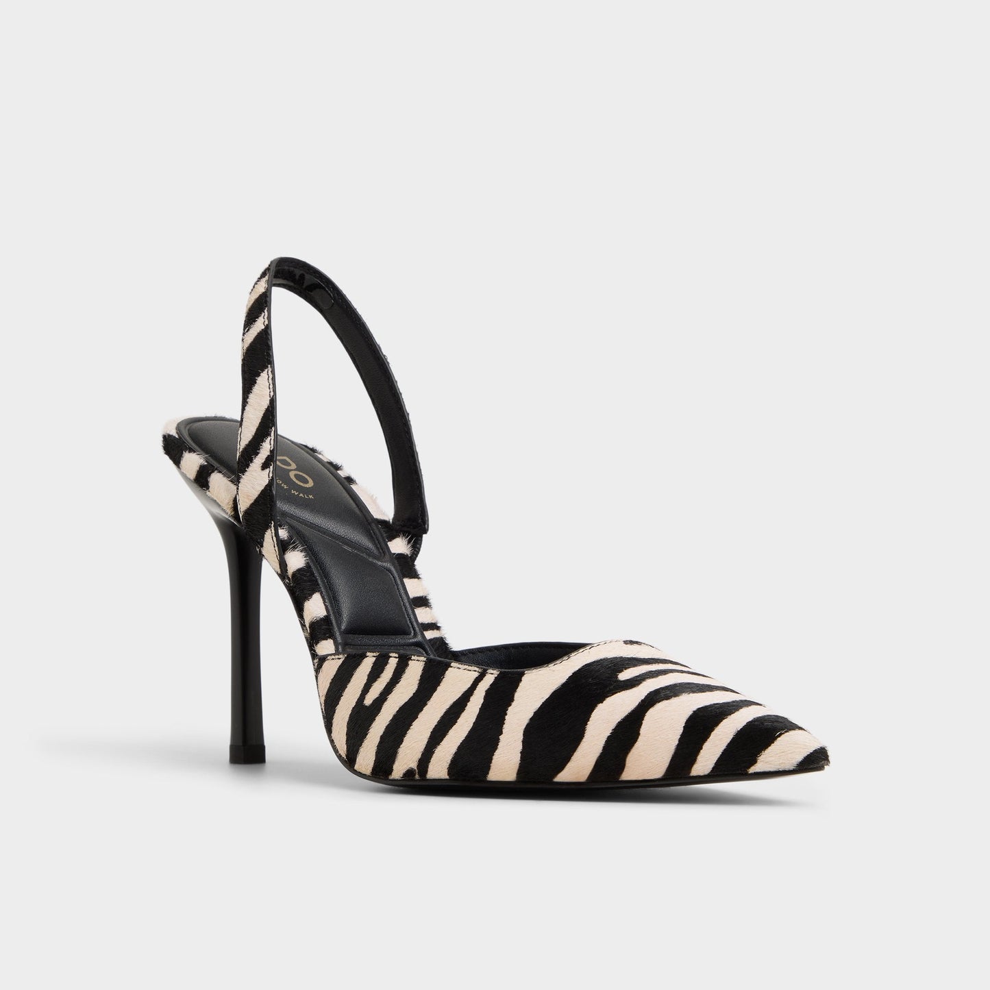 Berolden White/Black Women's Animal Prints - Slingback heel - White/Black