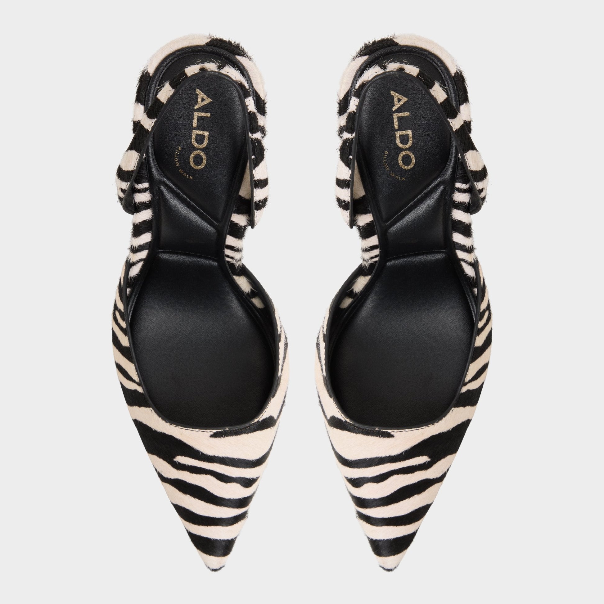 Berolden White/Black Women's Animal Prints - Slingback heel - White/Black