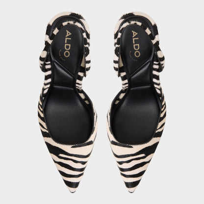 Berolden White/Black Women's Animal Prints - Slingback heel - White/Black