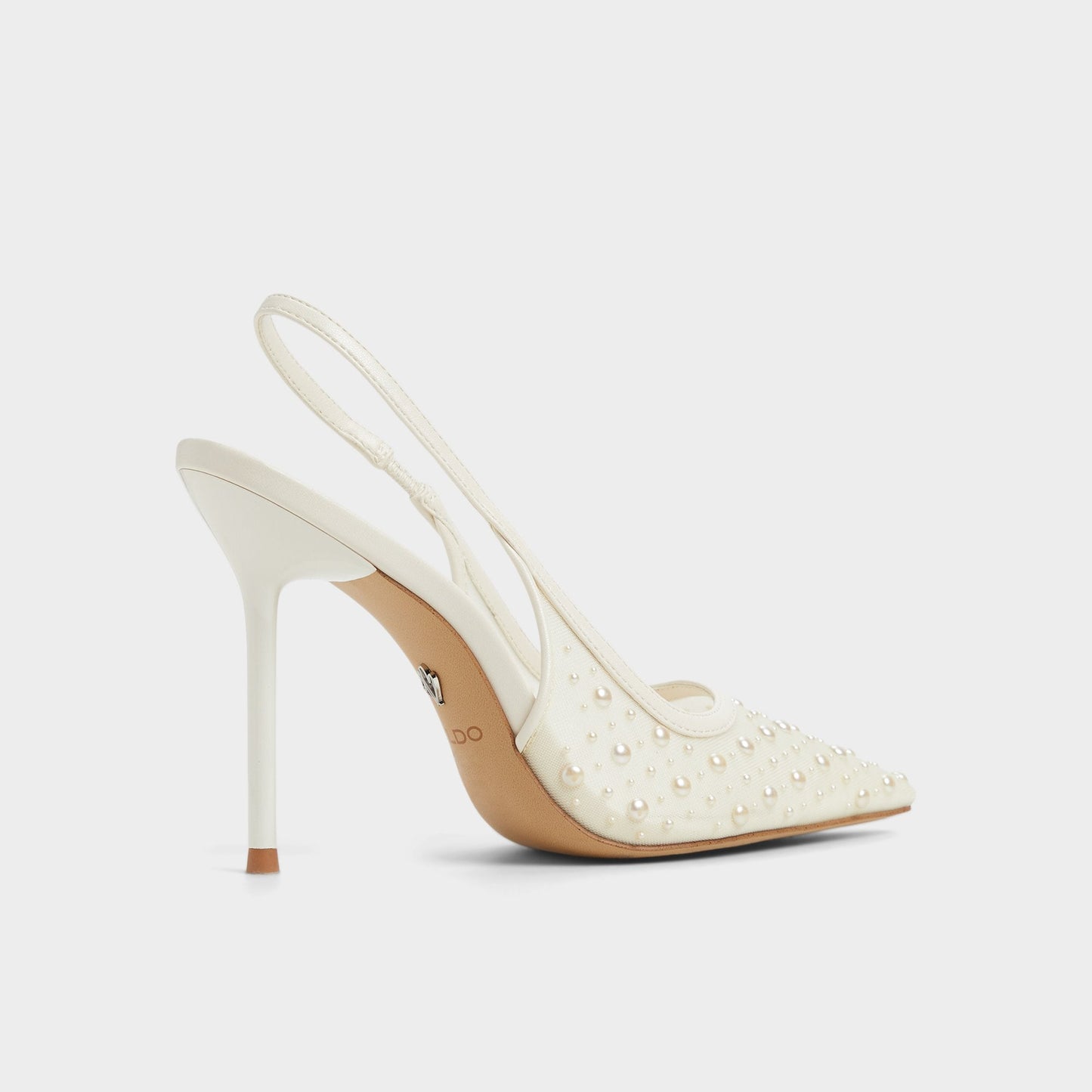 Pearlescent Other White Textile Mesh Women's Slingbacks - Slingback heel - Other White