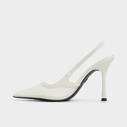 Evania White Women's Slingbacks - Slingback heel - White