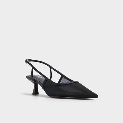 Maxina Black Women's Kitten heels - Slingback heel, Kitten heel - Black