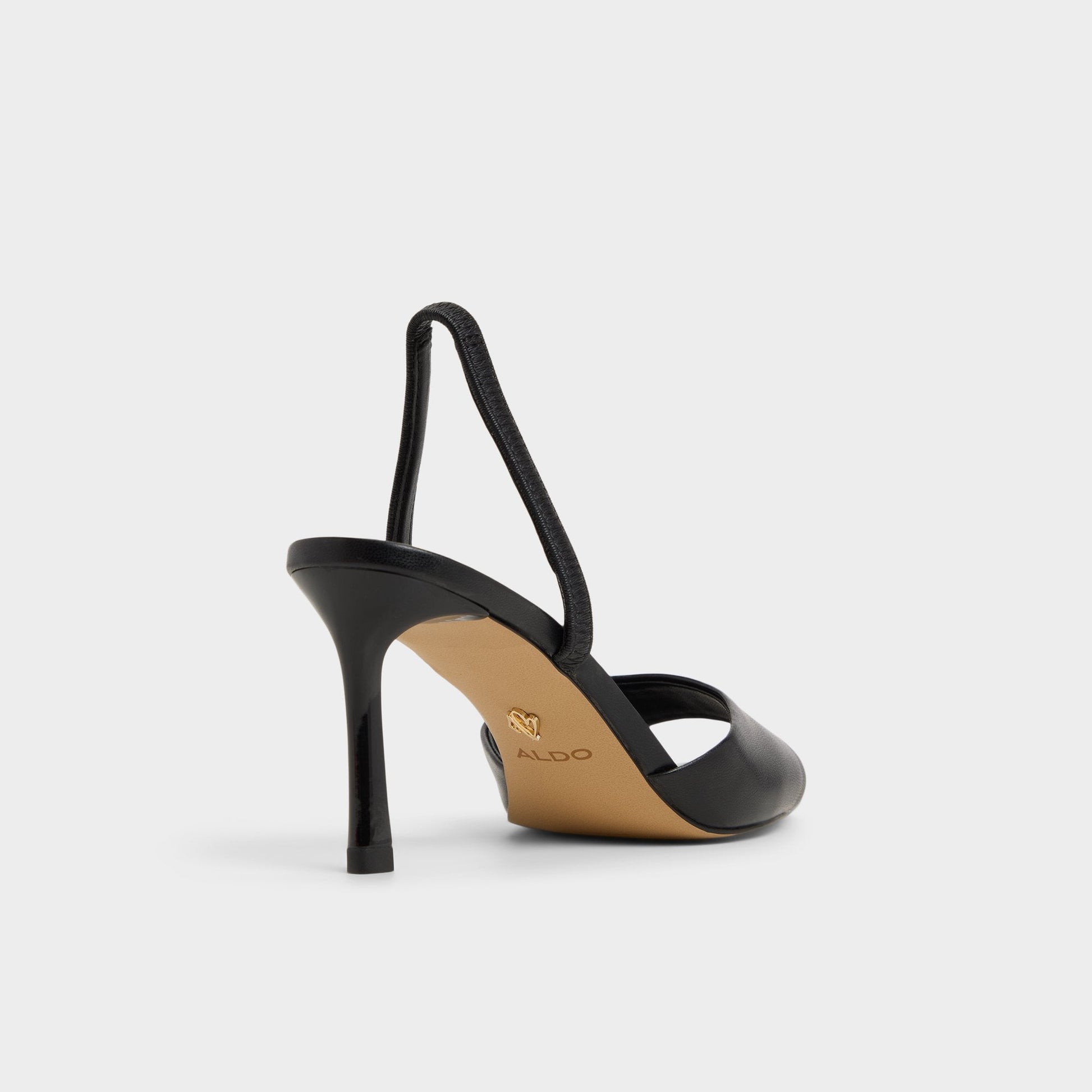 Andya Black Women's Strappy sandals - Slingback heeled sandal, Stiletto heel - Black