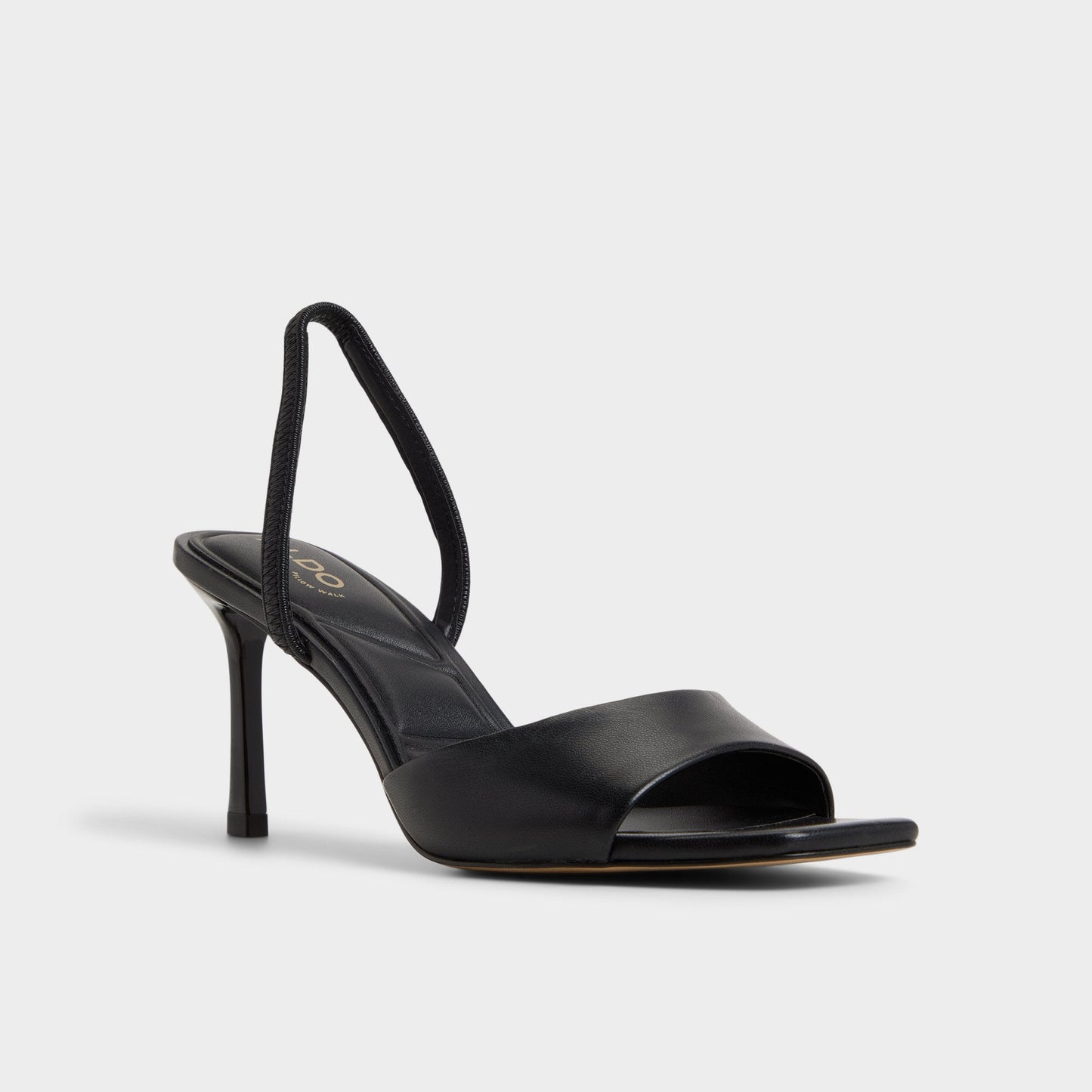 Andya Black Women's Strappy sandals - Slingback heeled sandal, Stiletto heel - Black