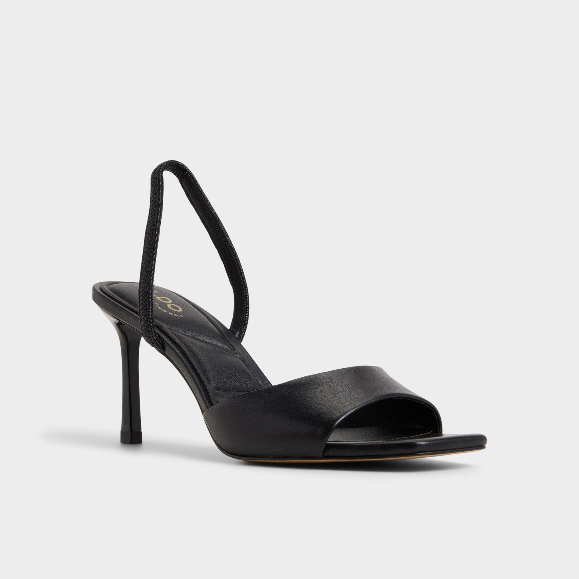 Andya Black Women's Strappy sandals - Slingback heeled sandal, Stiletto heel - Black