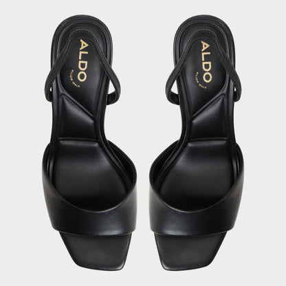 Andya Black Women's Strappy sandals - Slingback heeled sandal, Stiletto heel - Black