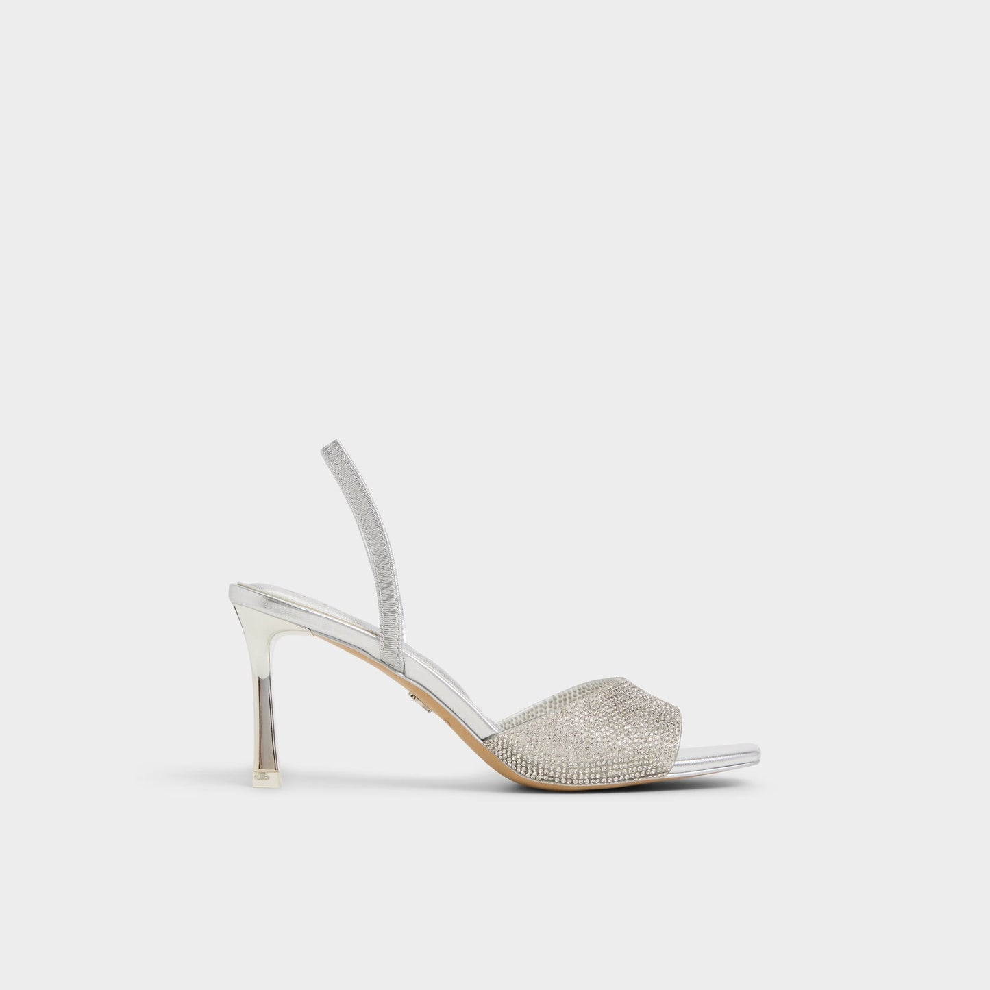 Andyana Silver Women's Strappy sandals - Slingback heeled sandal, Stiletto heel - Silver