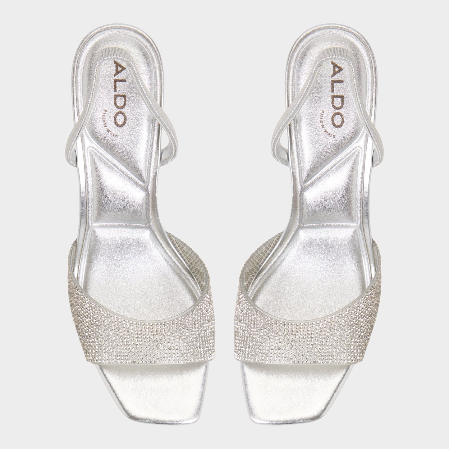 Andyana Silver Women's Strappy sandals - Slingback heeled sandal, Stiletto heel - Silver