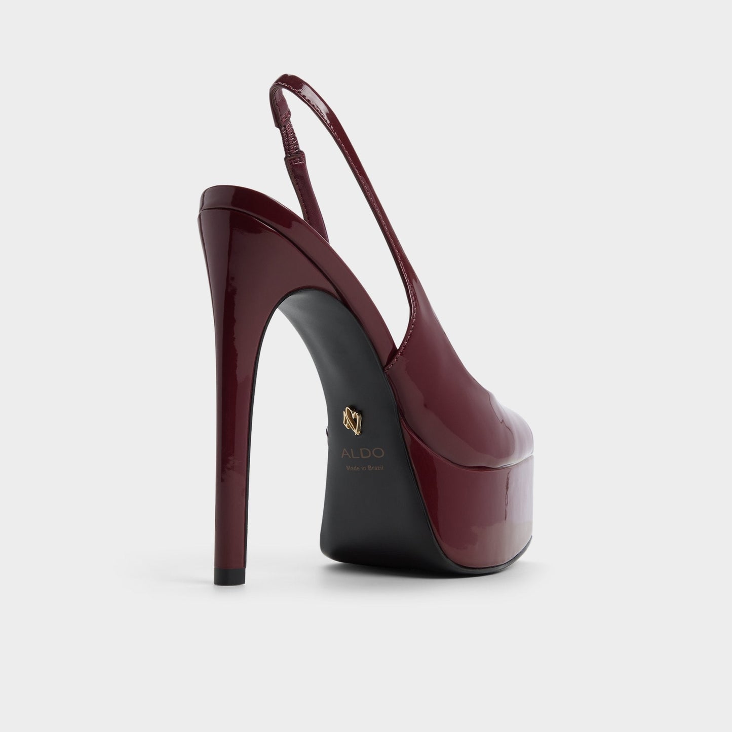 Thanlinie in Dark Red - Slingback heeled sandal, Platform - Dark Red