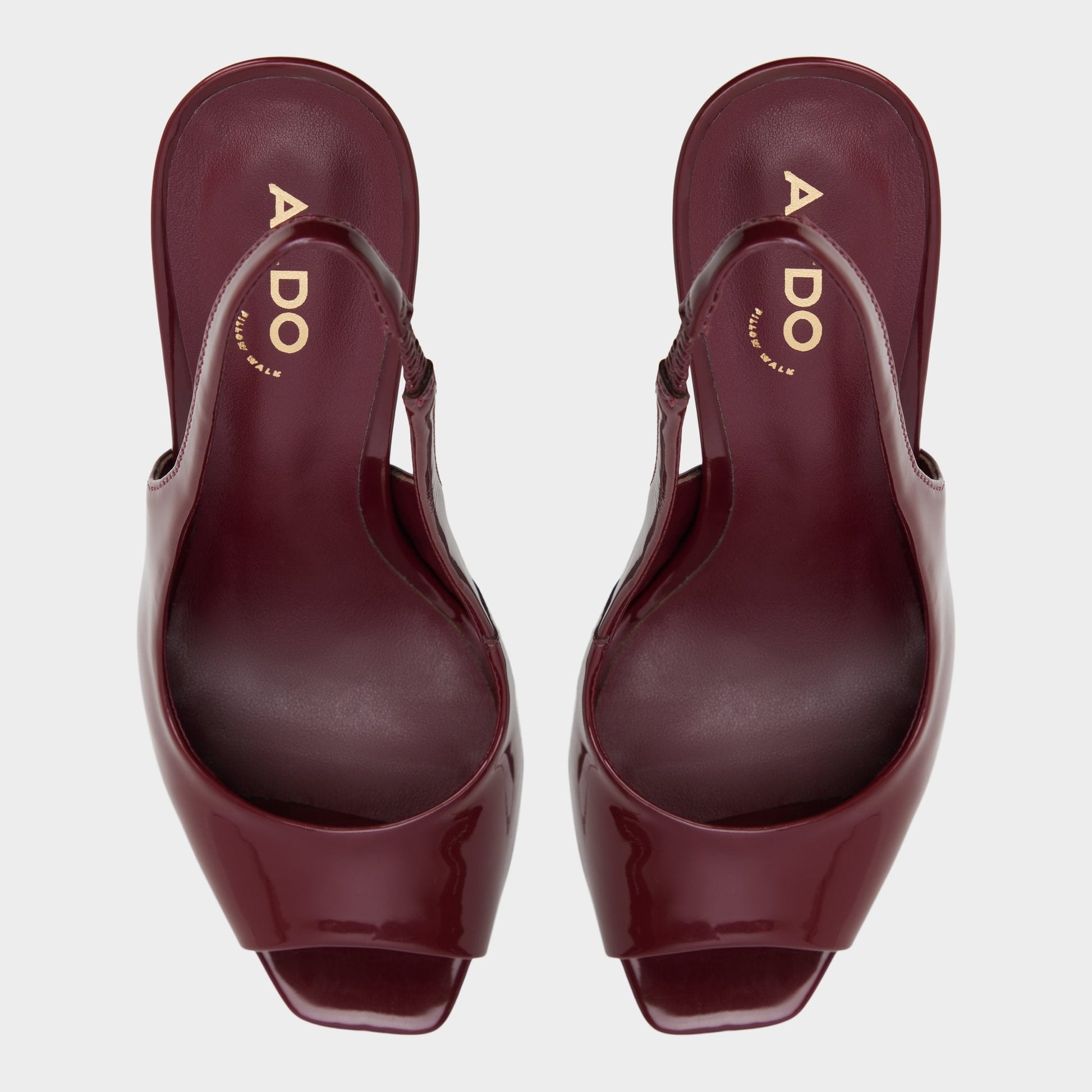 Thanlinie in Dark Red - Slingback heeled sandal, Platform - Dark Red