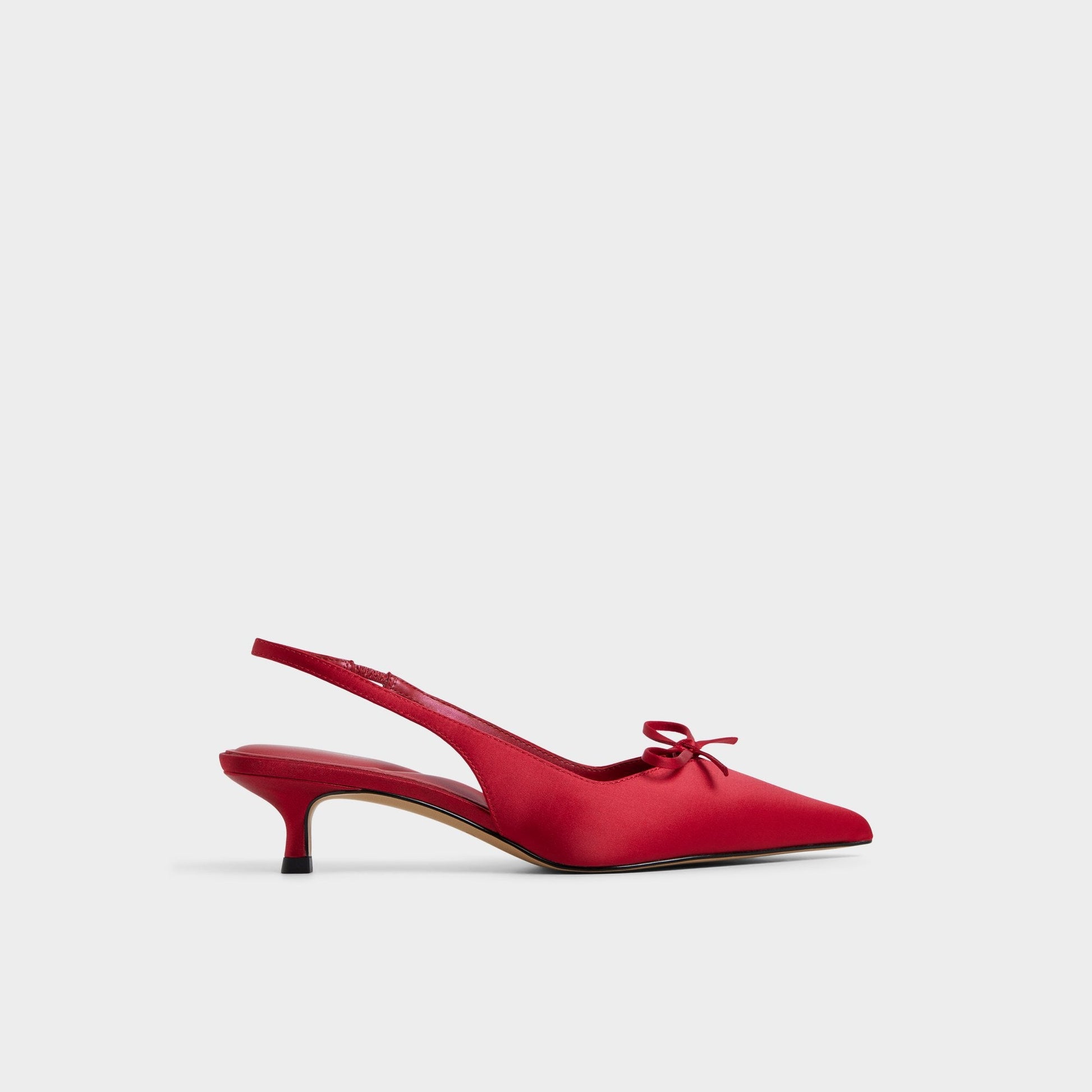 Azizza in Dark Red - Slingback heel, Kitten heel - Dark red