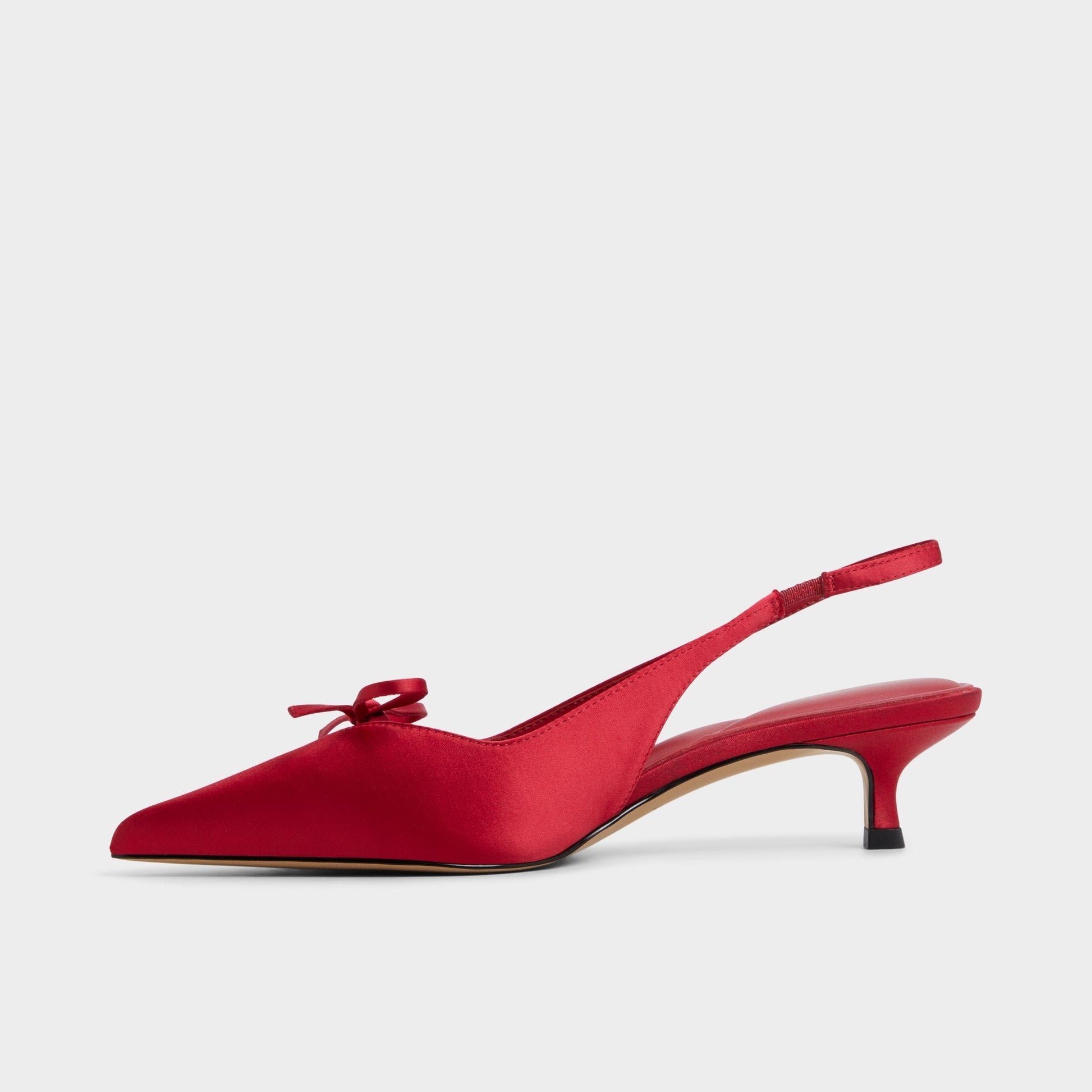 Azizza in Dark Red - Slingback heel, Kitten heel - Dark red