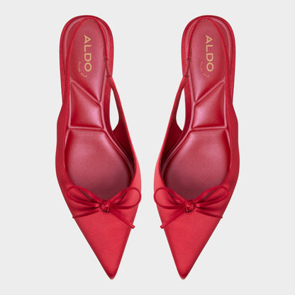 Azizza in Dark Red - Slingback heel, Kitten heel - Dark red