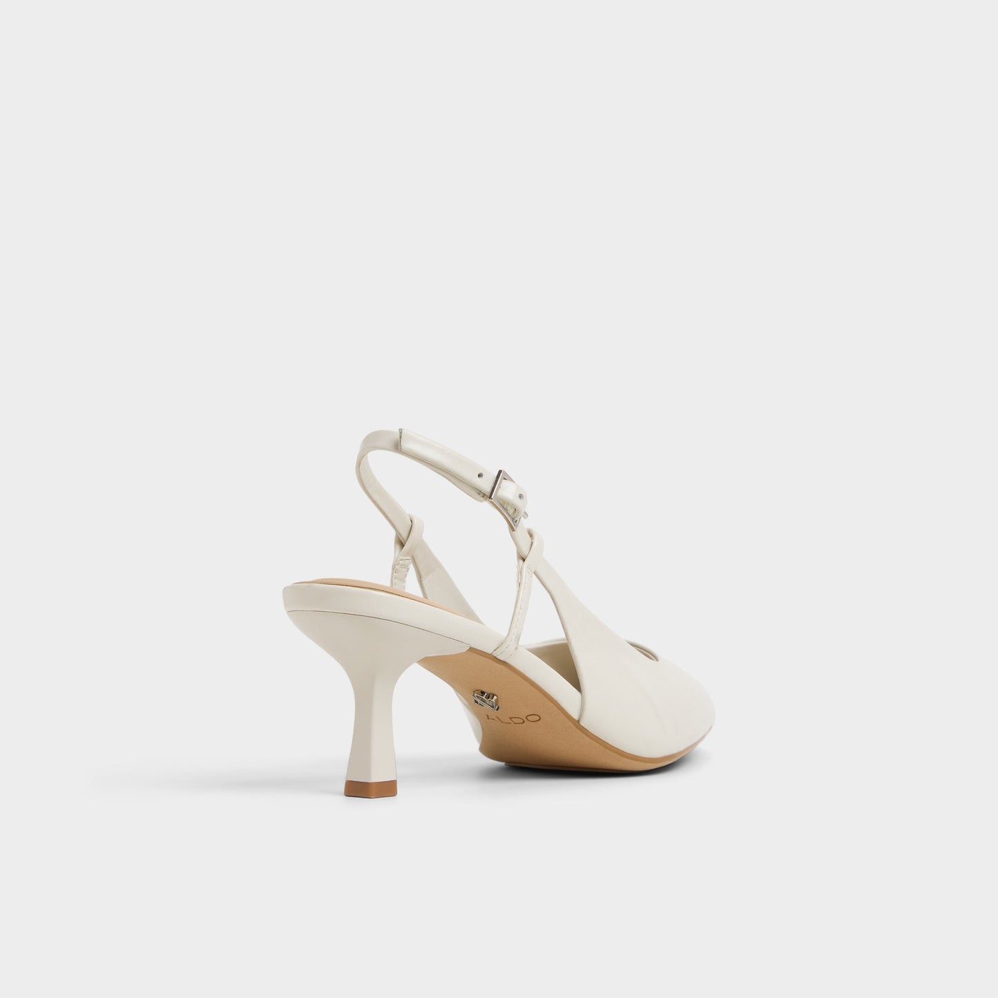 Adan in White Bone - Slingback heel, Kitten heel - White/bone