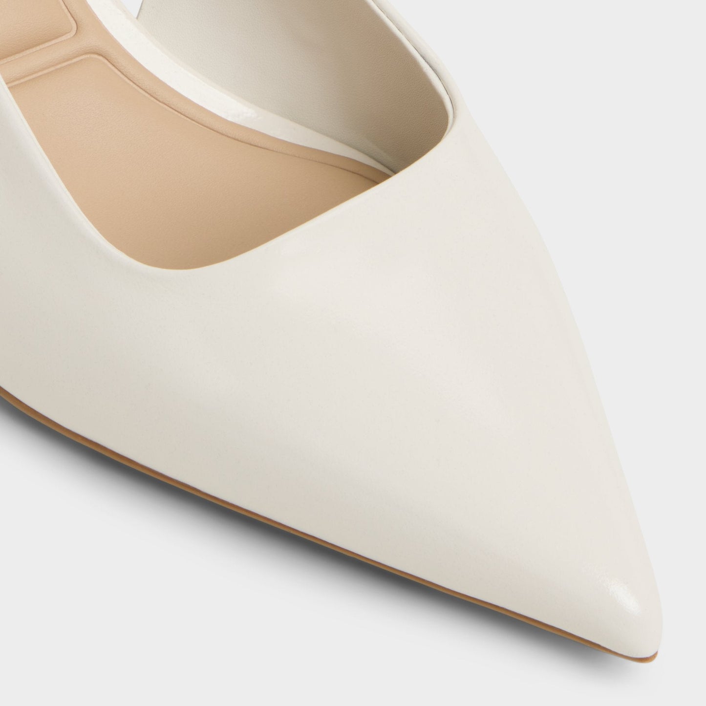 Adan in White Bone - Slingback heel, Kitten heel - White/bone