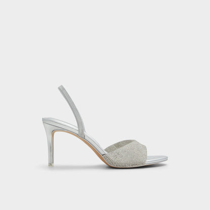 Aitana Silver Women's Heeled sandals - Slingback heeled sandal, Stiletto heel - Silver