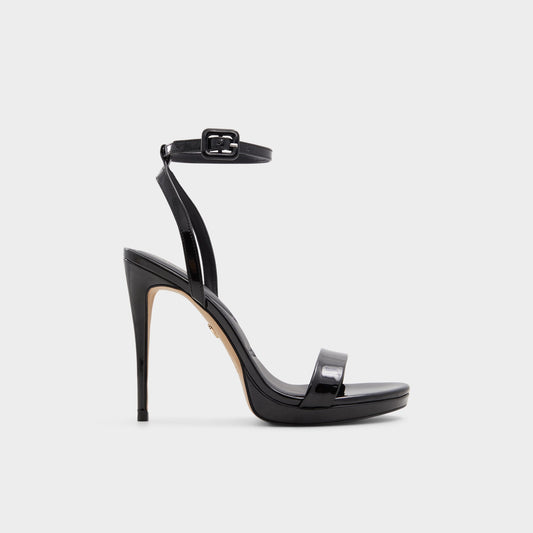 Katelina Black Women's Heeled sandals - Strappy heeled sandal, Stiletto platform - Black