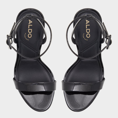 Katelina Black Women's Heeled sandals - Strappy heeled sandal, Stiletto platform - Black