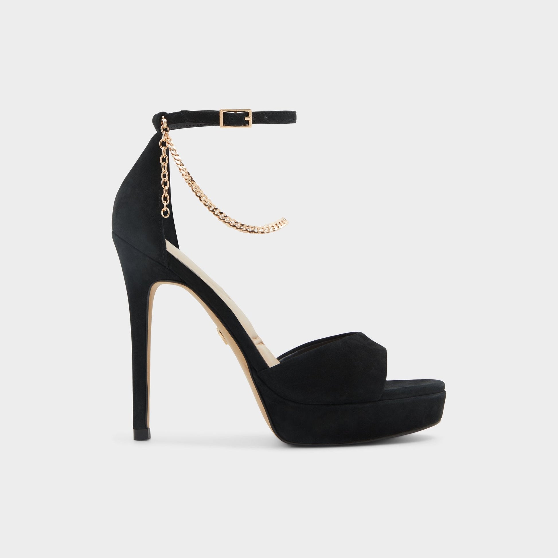 Afumeth Black Overflow Women's Platform sandals - Strappy heeled sandal, Stiletto platform - Black overflow